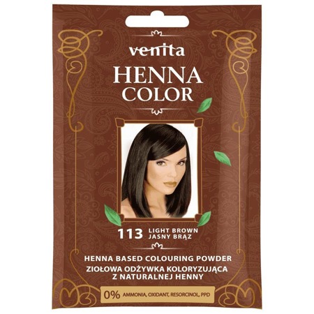 VENITA Henna Color ziołowa odżywka koloryzująca z naturalnej henny 113 Jasny Brąz 25g