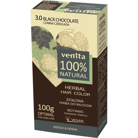 VENITA Herbal Hair Color 3.0 Czarna Czekolada 100g