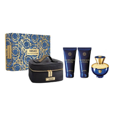 Versace Dylan Blue Pour Femme edp 100ml + żel pod prysznic 100ml + balsam do ciała 100ml + kosmetyczka