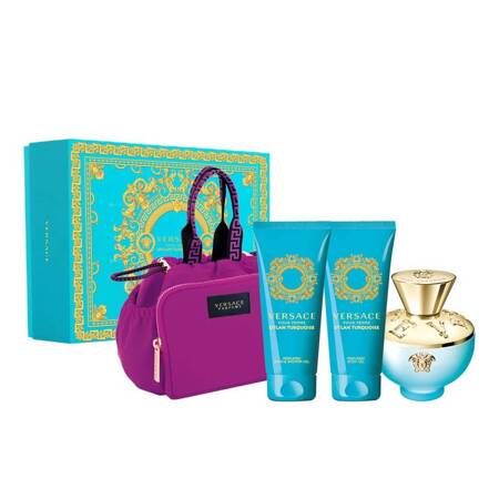 Versace Dylan Turquoise EDT 100ml + żel pod prysznic 100ml + żel do ciała 100ml + torba kosmetyczna