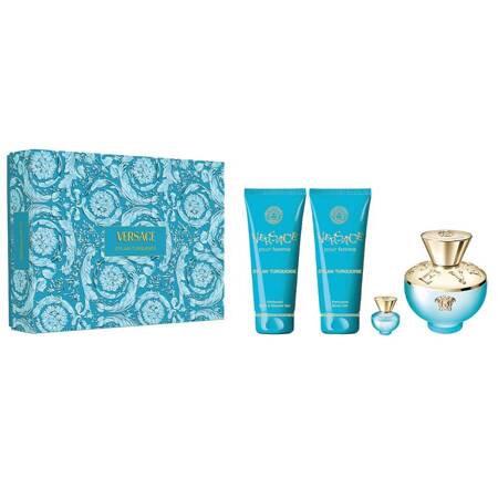 Versace Dylan Turquoise Pour Femme edt 100ml + żel do ciała 100ml + żel pod prysznic 100ml + miniatura edt 5ml