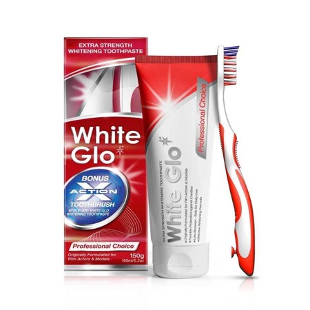 WHITE GLO Professional Choice wybielająca pasta do zębów 100ml + szczoteczka