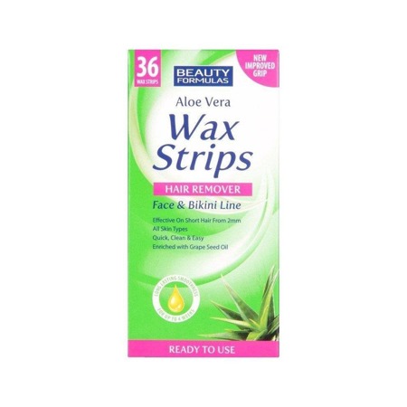 Wax Strips Hair Remover plastry do depilacji twarzy i okolic bikini Aloe Vera 36szt.