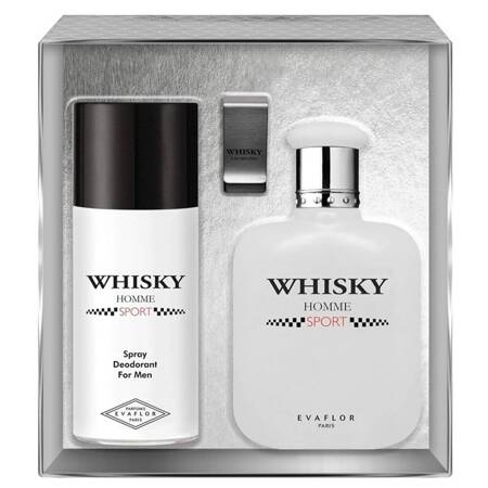 Whisky Homme Sport edt 100ml + DEO 150ml + klips na banknoty