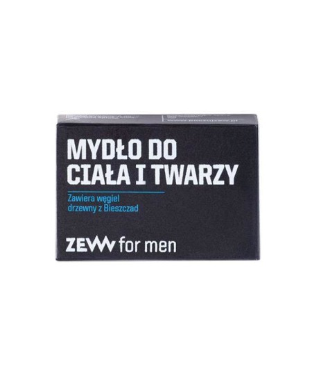 ZEW FOR MEN Mydło do ciała i twarzy zawiera węgiel drzewny z Bieszczad 85ml