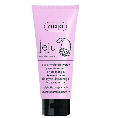 Ziaja Jeju białe mydło do twarzy przeciw sebum z nutą mango kokosa i papai 75ml