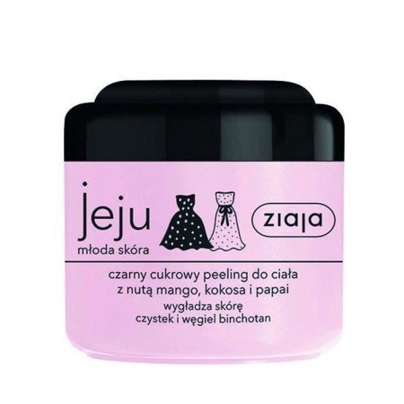 Ziaja Jeju czarny cukrowy peeling do ciała z nutą mango kokosa i papai 200ml