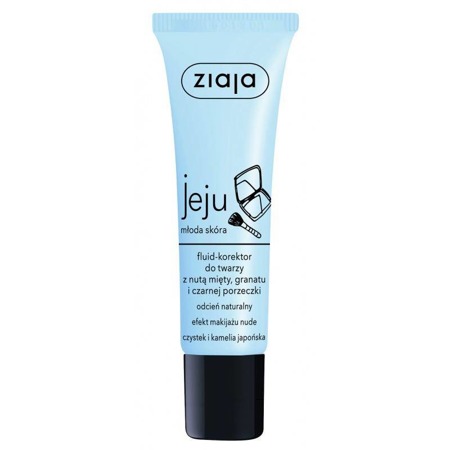 Ziaja Jeju fluid-korektor do twarzy z nutą mięty granatu i czarnej porzeczki Odcień Naturalny 30ml